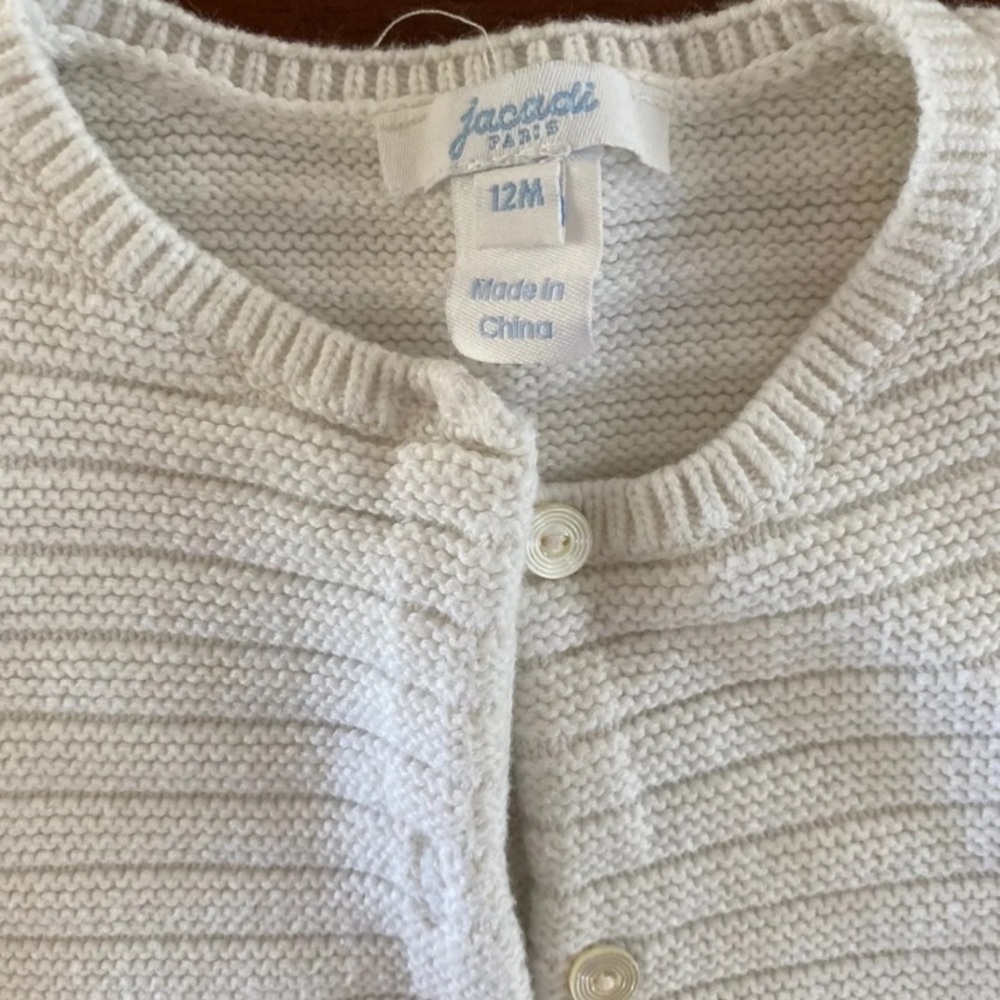 Jacadi white sweater 12m